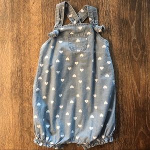 Carter's Heart Chambray Romper